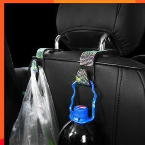 New Rhinestone Car Seat Back Hook Bling Diamond Hanger Auto Back Universal Headrest Mount Storage Holder Car Interior Accessories