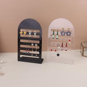 Jewelry Pouches Simple Organizer Box Eco-friendly Plastic Display Holders Multi-Hole Portable Ear Holder Earring Show Stand