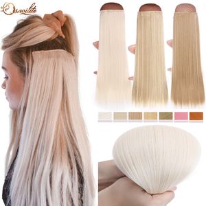 Синтетические парики Snoilite 26 -дюймовый светлый светло -светлый клип в волосах Длинной прямой натуральный омбре для женщин 230803