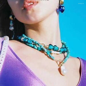 Choker Boho stor barock sötvatten pärlhänge halsband femme underbar lyx rafyle halsband gåva för kvinnor