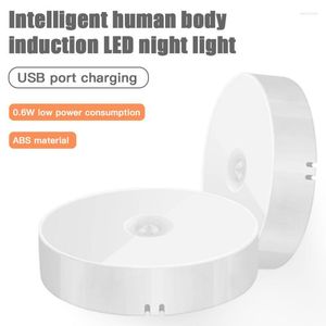 Nocne światła LED ludzkie ciało indukcyjne światło Pir Motor czujnik USB ładowna bezprzewodowa szafa mini lampa ścienna