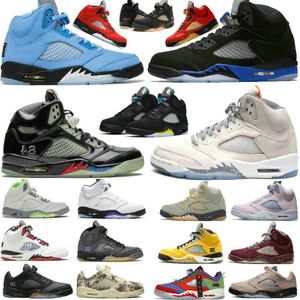 Men Basketball Shoes 5 5s Sail DJ Khaled We The Best Craft Light Orewood Brown Racer Blue UNC Triple Black Metallic Silver Wings AMM Diffused Burgundy Crush OG Sneakers