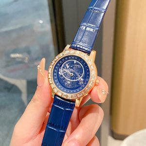 Women Watches Japan Quartz Movement Battery Sky Moon Dress Watch Rose Gold Case Lifestyle Waterproof Stars Designer Wristwatch Analog Lady Clock Montre De Luxe