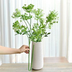 Dekorativa blommor 2023 Två gaffel Spets med fyrfärg Simulering Vårblomma Artifical Silk Home Wedding Decoration