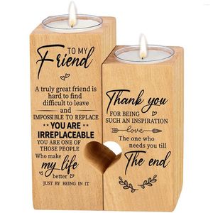 Candle Holders GIEMZA Wooden Holder Relatives Friend's Gift Meaningful Small Ornament Husband Friend Daughter Girlfriend