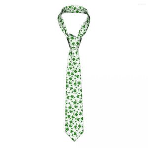 Gravata Laço Lucky Green Trevo Shamrock Gravata Homem Mulher Magro Poliéster 8 Cm de Largura Dia de São Patrício Irlandês Gravata Diariamente Gravatas Casamento