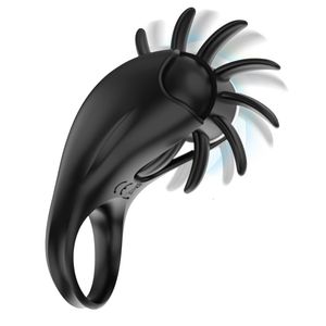 Cockrings cock penis ring par vibrator roterande slickande vagina klitstimulator orgasm vibrerande cockring spermier låsande sexleksaker för män 230803