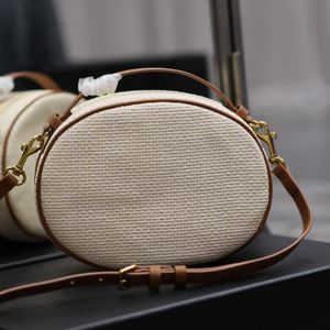 Round bags luxuries leather-trimmed embellished raffia shoulder bag purses designer woman handbag bag Cowhide Shoulder Crossbody Clutchs Camera bag