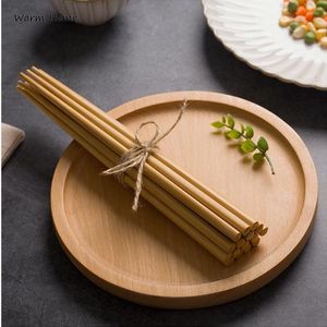 Chopsticks 5 Pairs Chinese Natural Wooden Bamboo No Wax Healthy Rice Noodles Ramen Sushi Set Featured El Tableware
