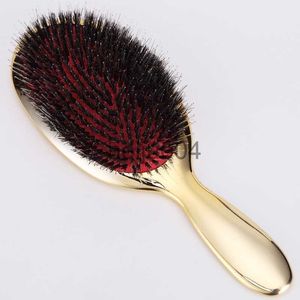 Hair Brushes Luxury Gold And Silver Color Boar Bristle Paddle Hair Brush Oval Hair Brush Anti Static Hair Comb Hairdressing Massage Comb x0804