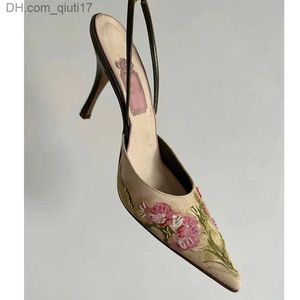 Scarpe eleganti Tacchi alti Sandali da donna leggeri Fiore a punta punteggiata 2023 Moda estiva Gladiatore Scarpa da donna Vestito da festa Zapatillas Mujer Z230804