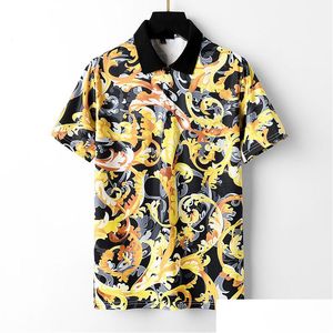 Erkek Polos Yeni Tasarımcı S gömlek Erkekler Lüks Desen Üst Düzgün Ekose T-Shirt Yılan Arı Mektubu Baskı Nakış Moda Yüksek STR DH1LG