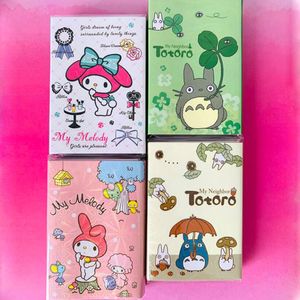 Anteckningar 24 PCSLOT KAWAII TOTORO 6 Folding Memo Pad Sticky Cute N Times Stationery Etikett Notepad Bokmärke Post School Supplies 230803