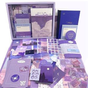 Notepads 348 Piece Vintage Scrapbook Kit Scrapbooking Supplies Junk Journal With A6 Grid NotebookMoonlight 230804