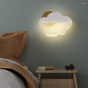 Wall Lamps Nordic Simple Modern LED Creative Personality Flower Living Room Ceiling Light Acrylic Bedroom Study Warm Jasmine Lamp