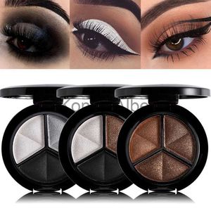 Eye Shadow 3 Färger Glitter Matte Eyeshadow Palette Bronzer Sliver Gray Smoky Shimmer Naken Eyeshadow Pallete Makeup Pigment Powder Cosmetic X0804