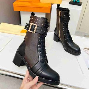 أحذية مصممة امرأة الكاحل الجوارب الشتاء لويس كعب Boot Martin Leather Platfor