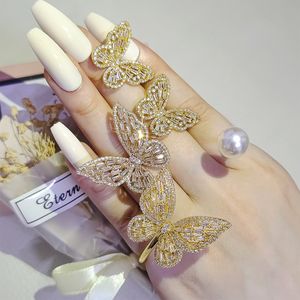 Bröllopsmycken set 3st Pack Luxury Butterfly Gold Color Bride Dubai For Women Lady Anniversary Gift Bulk Sell J7588 230804