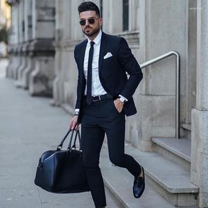 Abiti da uomo Design Luxury Men Suit Black Wedding Man Slim Fit Party per Tailor Made 2 pezzi (Blazer Pant) Costume Homme