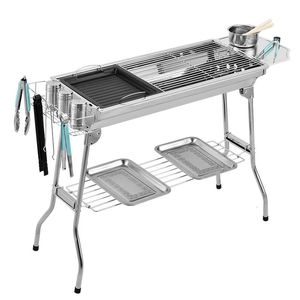 Churrasqueira KStar Outdoor Steel Inoxidável Grelhador a Carvão Ferramenta de Churrasco Portátil Instalação Gratuita Punho Dobrável Grelha de Cozinha Parque 230804