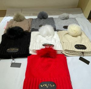 7color Designers Lettera cotone lavorato a maglia cappello sciarpa set moda cappelli lavorati a maglia sciarpe calde per l'autunno uomo donna all'aperto inverno caldo set