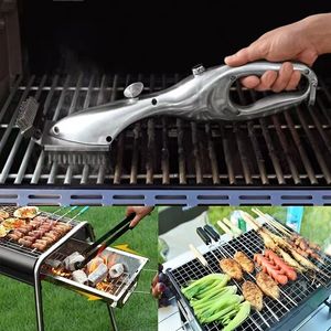 BBQ Tools Accessories Barbecue Grill Outdoor Steam Cleaning Brushes Cleaner Suitable For Charcoal Scraper Gas Cooking Kitchen Tool 230804
