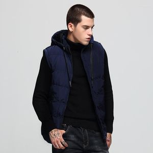 Gilet da uomo Gilet imbottito in cotone con cappuccio Gilet autunno caldo senza maniche Giacche invernali da uomo Gilet casual Cappotti Capispalla VT-230