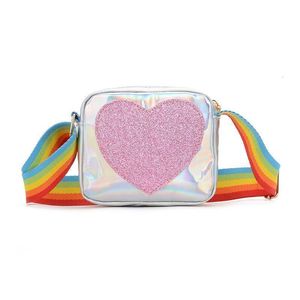 Torebki Rainbow Love Małe dziewczynki Mini Moneta Torebka Piękne dziecko małe kwadratowe torby na ramię pu skórzane chłopcy dzieci crossbody torba 230803