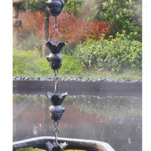 Garden Decorations 2.6m Copper Rain Bell Drainage Chain With Black Color Plated