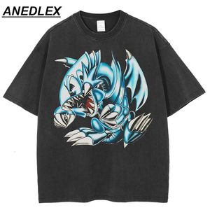 Men's TShirts Summer Fashion TShirt Men Hip Hop Streetwear Blue Dinosaur Printed T Shirt Harajuku Cotton Casual Tshirt Short Sleeve Tops Tees 230803