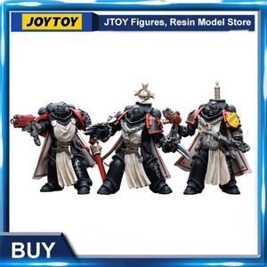 Military Figures JOYTOY 1/18 Action Figure Toys 3PCS/SET Black Templar Brethren Trio Anime Collection Military Model 230803