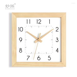 Wall Clocks Minimalist Modern Fashion Nordic Ultra-Quiet Clock Living Room Bedroom Pocket Watch Square Quartz