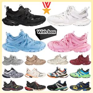 2024 New2023 Tech Track 10 Casual Shoes Designer Mens Women Platform Sneakers Luxe Vintage Tracks Runners Tesss Gomma Leather Light Blue Pink Grey Walking Trainers w