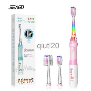 smart electric toothbrush SEAGO Sonic Electric Toothbrush Kids Battery Cartoon with Colorful LED Waterproof Soft Oral Hygiene Massage Teeth Care SG977 x0804