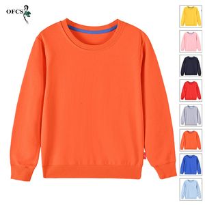 Hoodies Sweatshirts Autumn 212Years Children's Coat Tops Colorful Clothes Toddler Baby Kids Boys Girls Cotton Casual Hooded Solid Plain Sweatshirt 230803