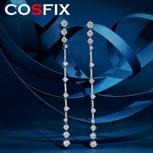 Stud COSFIX D Color 6 quilates um par Brinco de diamante com borla longa Nicho de luxo para atacado 230804