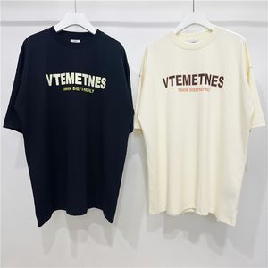 メンズTシャツ良い品質SS Vetements Think DieftrefnlyT Shirt Men 1 1女性TシャツフロントブランクバックベテメントティーVTMメンズ衣類230803