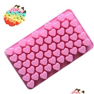 Baking Moulds 55 Grids Love Food Sile Chocolate Mold Mini Heart Shaped Mods Bakeware Jelly Handmade Soap Drop Delivery Home Garden Kit Dhvqc