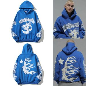 Erkek Hoodies Sweatshirts Avrupa ve Amerikan High Street Retro Hiphop Hoodie Küçük Kalabalık Peluş Kadınlar Soyuklu Stil 230804