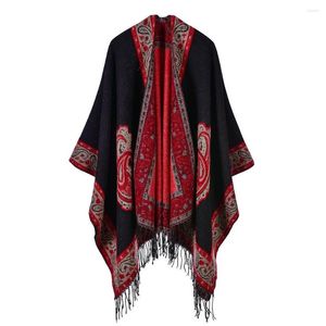 Halsdukar 2023 överdimensionerade vinterkvinnor kashmir ponchos och capes kvinnliga mode pashmina damer stickade sjalkapa kapettfiltstolar