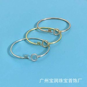 Original brand TFF Round Key Bracelet with Diamond Opening s925 Sterling Silver Fashion Trend Personalized Female