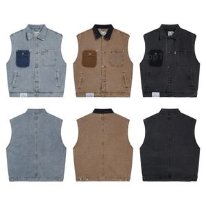 23SS Designer Gall Depts ery Gilet di jeans Giacche senza maniche da uomo Moda Gilet di jeans pesanti Gilet Jeans larghi casual Gilet Cowboy Hip Hop Abbigliamento streetwear