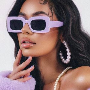 Óculos de Sol Candy Color Quadrado Moda Na Moda Para Homens Mulheres Sombras Legal Retro Hip Hop Feminino Óculos Proteção UV