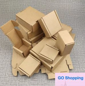 Topp 50st stora Kraft Paper Box Brown Cardboard smycken Förpackningsbox för frakt Korrugerat förtjockat papperspost 17SIZES1