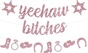 Banner Flags Cheereveal Yeehaw Cowgirl Bachelorette Party Decoration Yeehaw Banner Rose Gold Western Garland Nashville Bridal Shower Supplies 230804