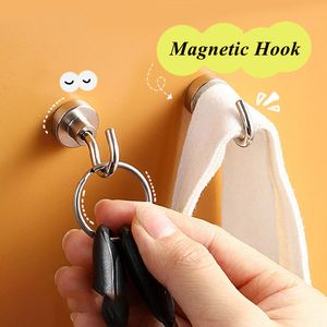 Multifunktionell magnetisk hållare krok bakom dörr nyckelväska handdukhängare krok kök hårdvara arrangör krokmaskhängare hyllan