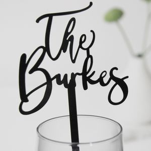 Other Event Party Supplies 20/50/100pcs Personalized Drink Stirrers Cocktail Sticks Name Hand Lettered Calligraphy Stir Swizzle Sticks Wedding Drink Tags 230804