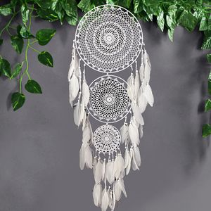 Dekorativa föremål Figurer Stora Boho Decor Dream Catcher Nordic White Black Macrame Wall Hanging For Wedding Garden Home Girl's Room Decoration Ornament 230804