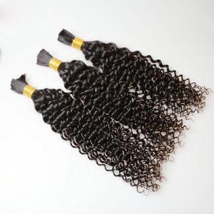 Yirubeauty Brazilian Human Hair Bulks Kinky Curly 8-30inch Natural Color Peruvian Indian Hair Products