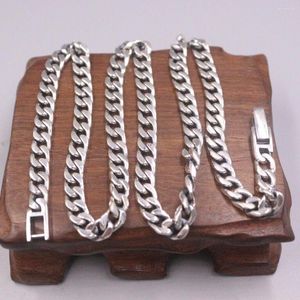 Chains Pure 925 Sterling Silver 6mm Curb Link Chain Men's Necklace 19.7inch Stamp S925